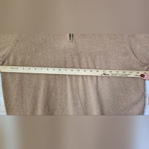 L.L. Bean Mens‎ 1/4 Zip Sweater Size XL Regular Cotton Cashmere Blend Ribbed - Picture 7 of 11